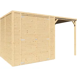 Bertilo Gerätehaus Box 3 Plus - 18 mm naturbelassen Box 3 Plus: 395 x 199 cm