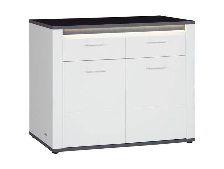 Kommode mit Beleuchtung + Soft-Close 109cm Alassio, Weiß