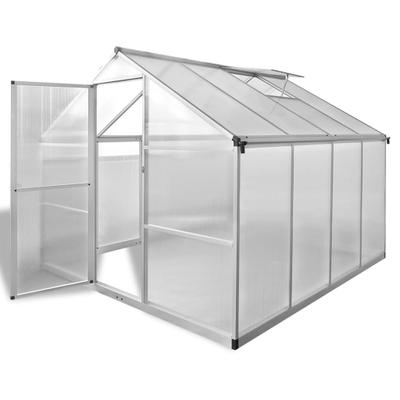 Helloshop26 - Verstärktes Aluminium-Gewächshauszelt/Überdachung für Pflanzen Blumen und Gemüse mit Grundrahmen 6,05 m² transparent 02_0044661