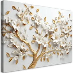 WANDBILD ai goldener kirschblütenbaum 3d
