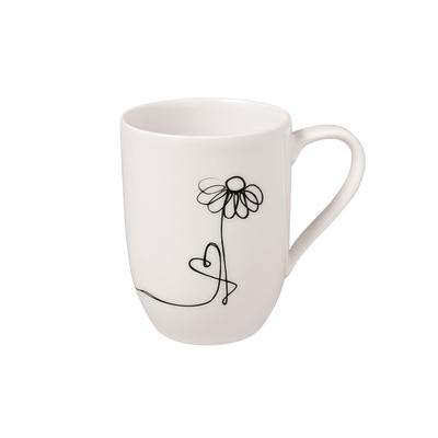 Becher VILLEROY & BOCH "Statement Lines Becher 'Family' Statement Lines Becher 290 ml weiß", weiß, Porzellan, Trinkgefäße, Becher