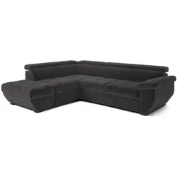 COTTA Ecksofa mit Funktion Speedway Stoff Black / Anthrazit
