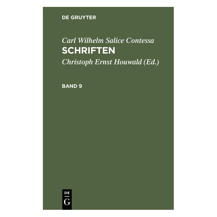 De Gruyter Contessa:Carl Wilhelm Salice Contessa: (Deutsch, Hardcover, Carl Wilhelm Salice Contessa) (67771412)