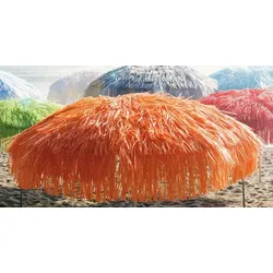 Hawaii - Sonnenschirm mit Fransen orange