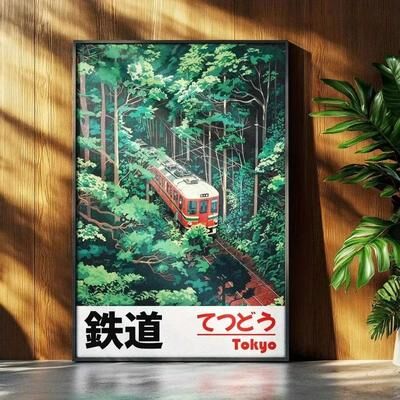 Inspired Living Tokyo Rainy Night Canvas Print Japanese Cityscape Wall Decor 20x30cm No Frame wo733