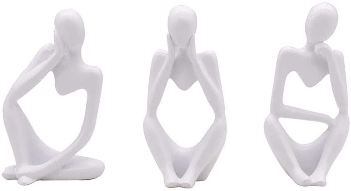 Dailygoods Abstracte Sculptuur - Decoratieve Moderne Woonkamer Ornamenten - Wit