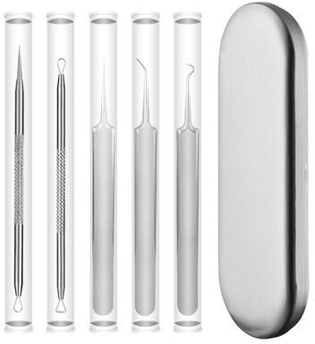 Inspired Deals Professional Stainless Steel Blackhead Removal Tool Kit Acne Extractor Set 5 In 1