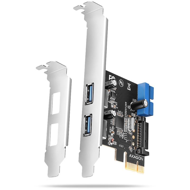 AXAGON PCEU-232RS expansion card, PCIe 4.0 x1, 4x USB 3.0, 2x internal - black