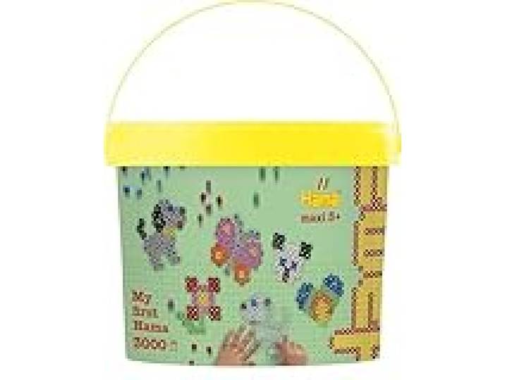 HAMA – Baril 3000 perles à repasser Maxi multicolores – 4 plaques incluses – Loisirs créatifs enfants dès 3 ans