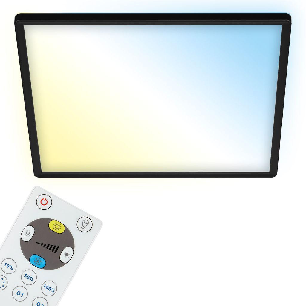 Briloner LED-paneel Slim, zwart, ultradun, met instelbare kleurtemperatuur (CCT)