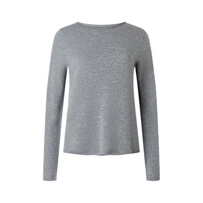 Strickpullover MAERZ MUENCHEN "Maerz Muenchen 375200 Strickpullover Damen Bekleidung", Damen, Gr. 36, grau, 100% Wolle, Rundhals, Pullover Strickpullover