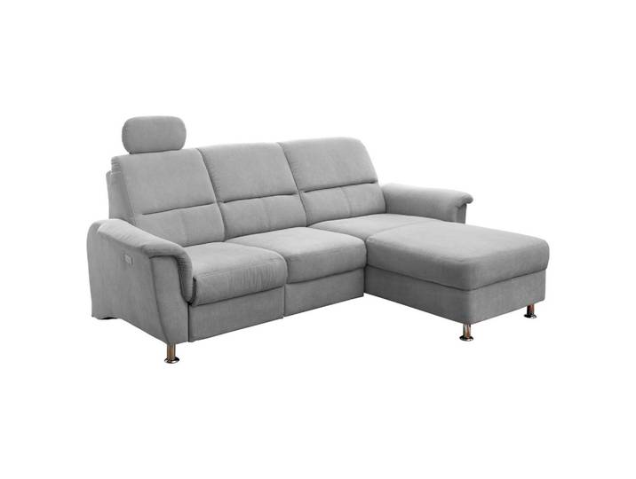 Ecksofa Parole Silberfarben USB Anschluss, Mikrof.
