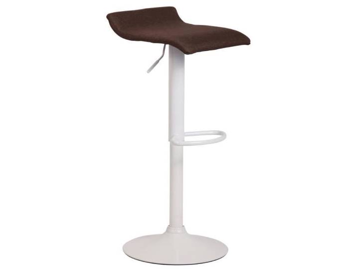 Tabouret de Bar - CLP - Dyn V2 - Tissu Marron-Blanc - Piètement Métal - Design Contemporain