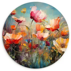 WANDBILD Blumen - Aquarell - Kunst - Botanisch - Natur Room Decor 140x140 cm