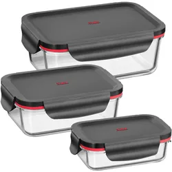 Silit Aufbewahrungsboxen, Vorratsbehälter, Transparent, Schwarz