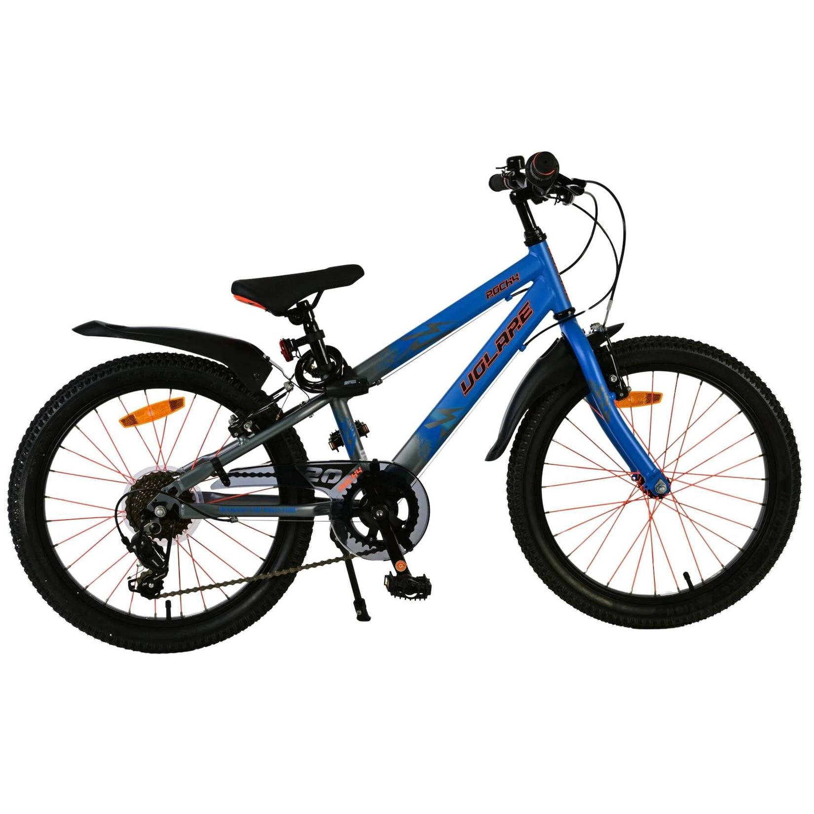 Volare Kinderfahrrad Rocky 20 Zoll Kinderrad in Blau, 7 Gänge