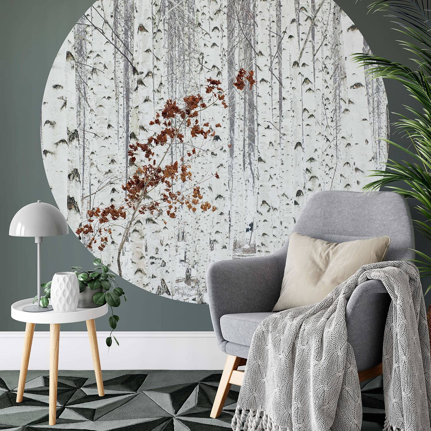 home24 Fotobehang White Birch Forest, Multicolor, Abstract Scandinavisch Design