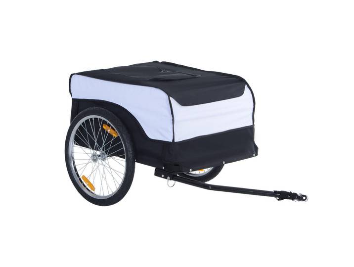 ComfortXL Fahrradanhänger De-09177 klappbar, wasserdicht, bis 40 kg Weiß, Metall, 77x65x130 cm, Freizeit & Co, Sport & Fitness, Fahrradanhänger
