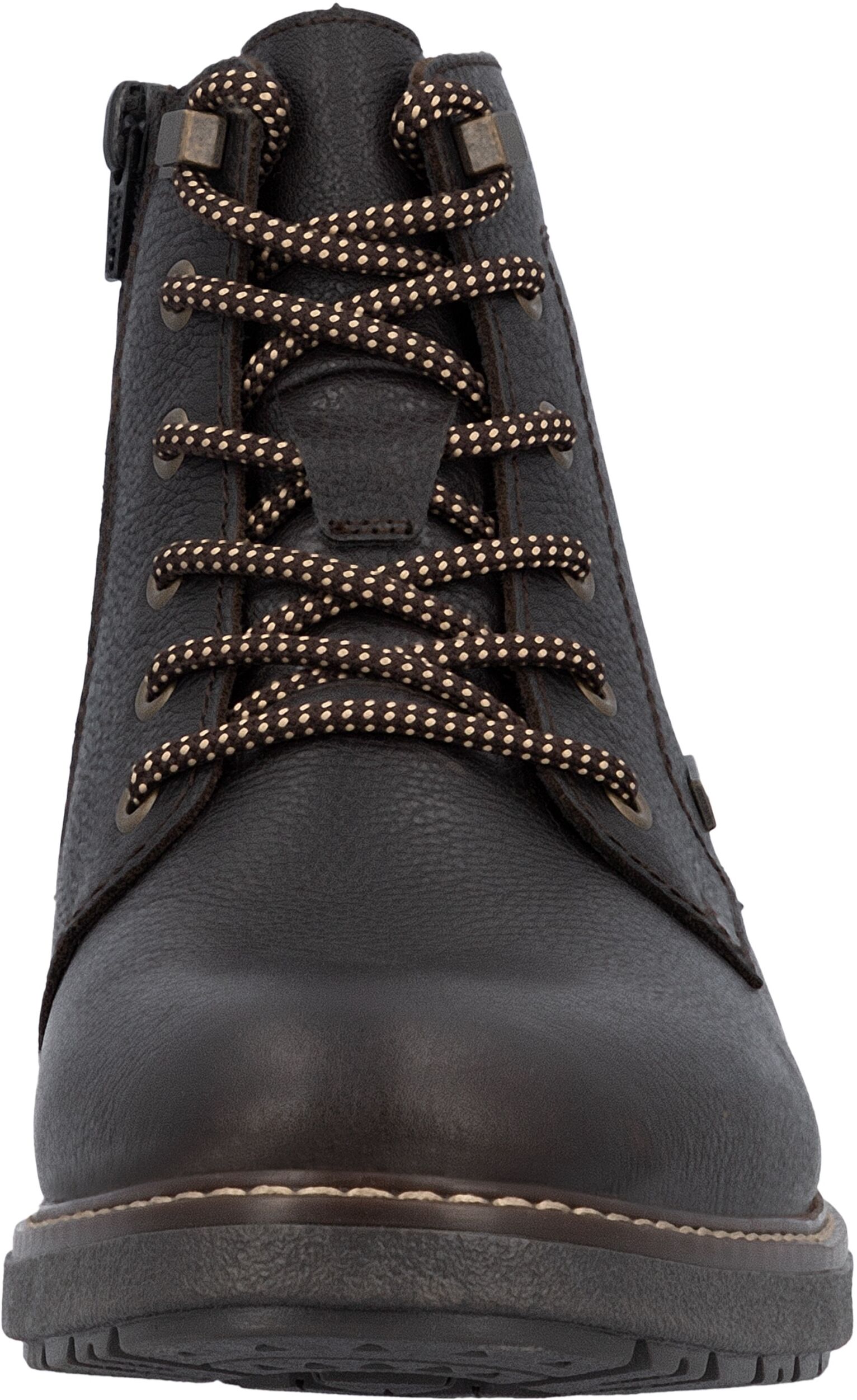 Winterstiefelette RIEKER, Herren, Gr. 45, Lammfell, braun (dunkelbraun), Nubukleder, Schuhe Winterstiefelette, mit wasserabweisender TEX-Ausstattung