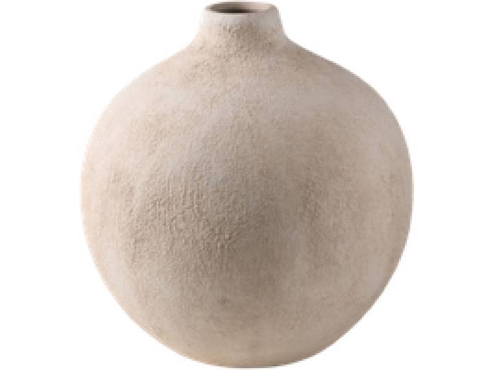 Vase décoratif en céramique beige mat texturé H21 cm Belle