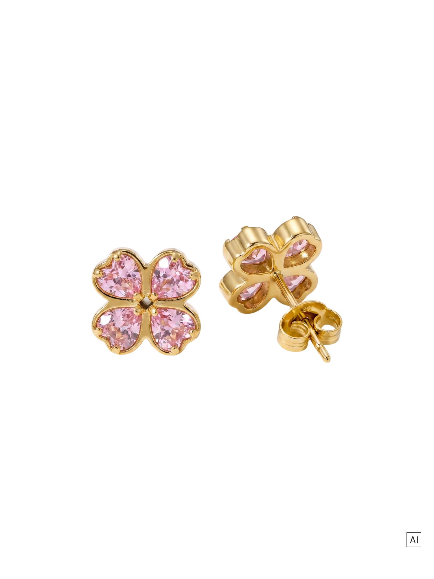 PURELEI Rosa Cuore Ohrringe mit Zirkonia Steinen