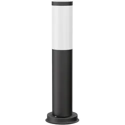 ledscom.de Pollerleuchte PORU schwarz mit Erdspieß für außen, Edelstahl, rund, 38,5cm, E27 Fassung