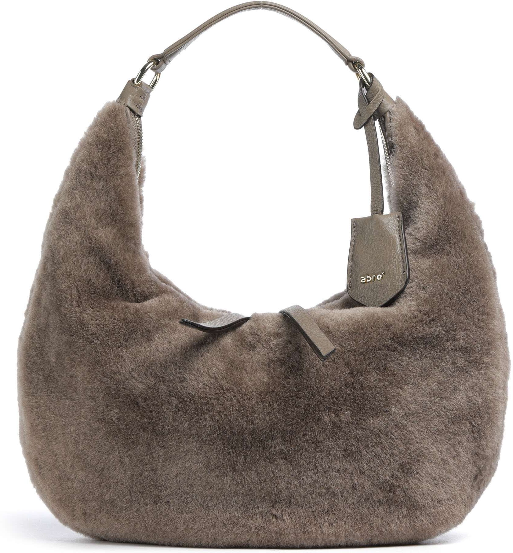 Abro Shearling Nana Small Beuteltasche, braun