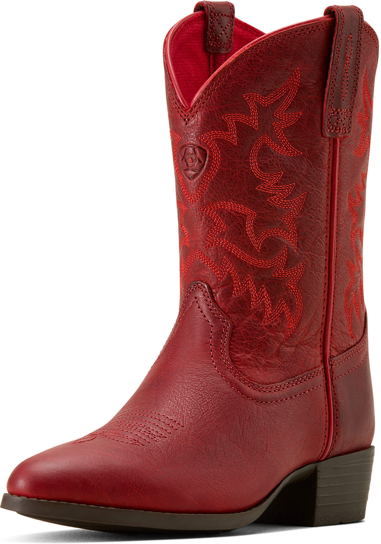 Kid's Heritage R Toe Western Boots in Rosy Red, Size: 9.5 K B / Medium by Ariat