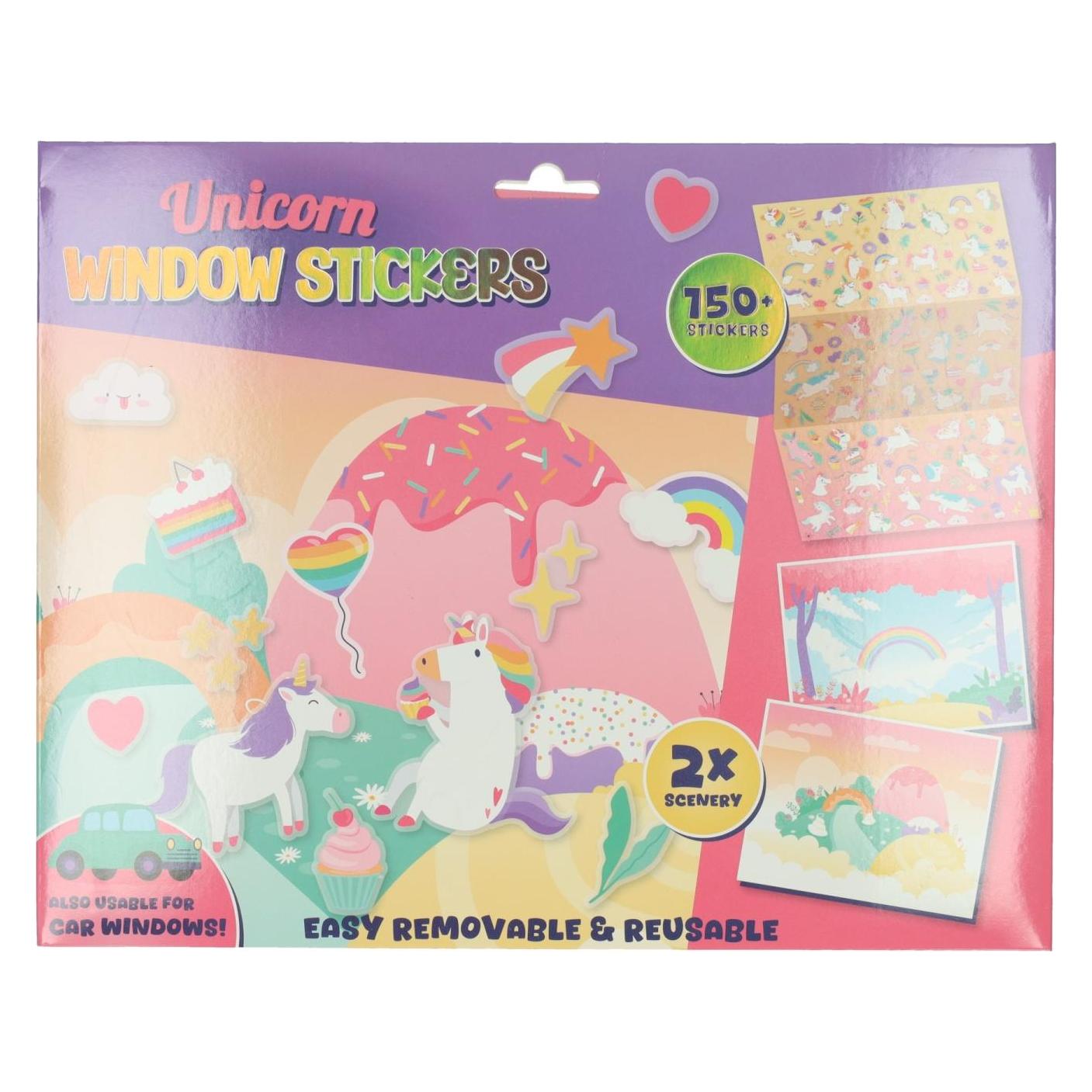 Wins Holland Wiederverwendbare Einhorn-Fensteraufkleber, 150 Stück. (150 Sticker) (64654658)