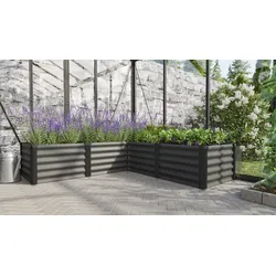 Vitavia Hochbeet Meta IN&OUT 401 M 185 x 185 cm 40 cm Granitgrau mit schwarzen Profilen