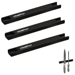 relaxdays Magnetleiste 20 cm 3 Stück schwarz, 20 cm