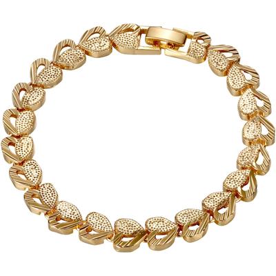 Armband FIRETTI "Schmuck Geschenk Kupfer Armschmuck Herzkettengliederung Liebe", gold (gelbgoldfarben), Armbänder, Damen, 19cm, Kupfer, Armband