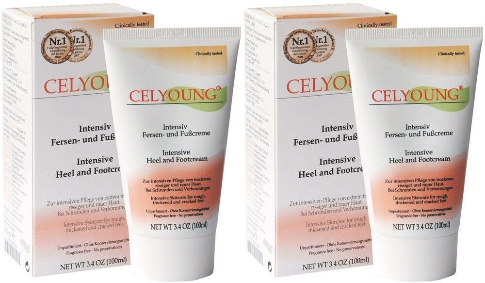 Celyoung Intensiv Fersen- und Fußcreme 2x 2x100 ml Creme