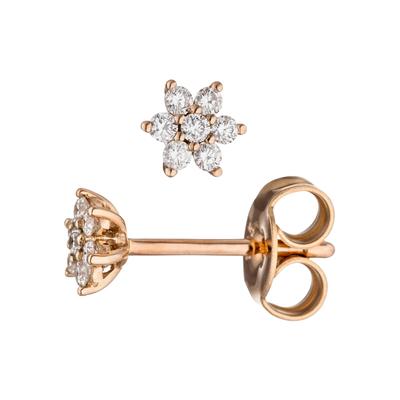 Paar Ohrstecker JOBO, rosa (roségold 585), Ohrringe, Damen, SI = kleine Einschlüsse, Diamanten Roségold 585, Diamanten, Roségold 585, 585 Roségold mit 14 Diamanten