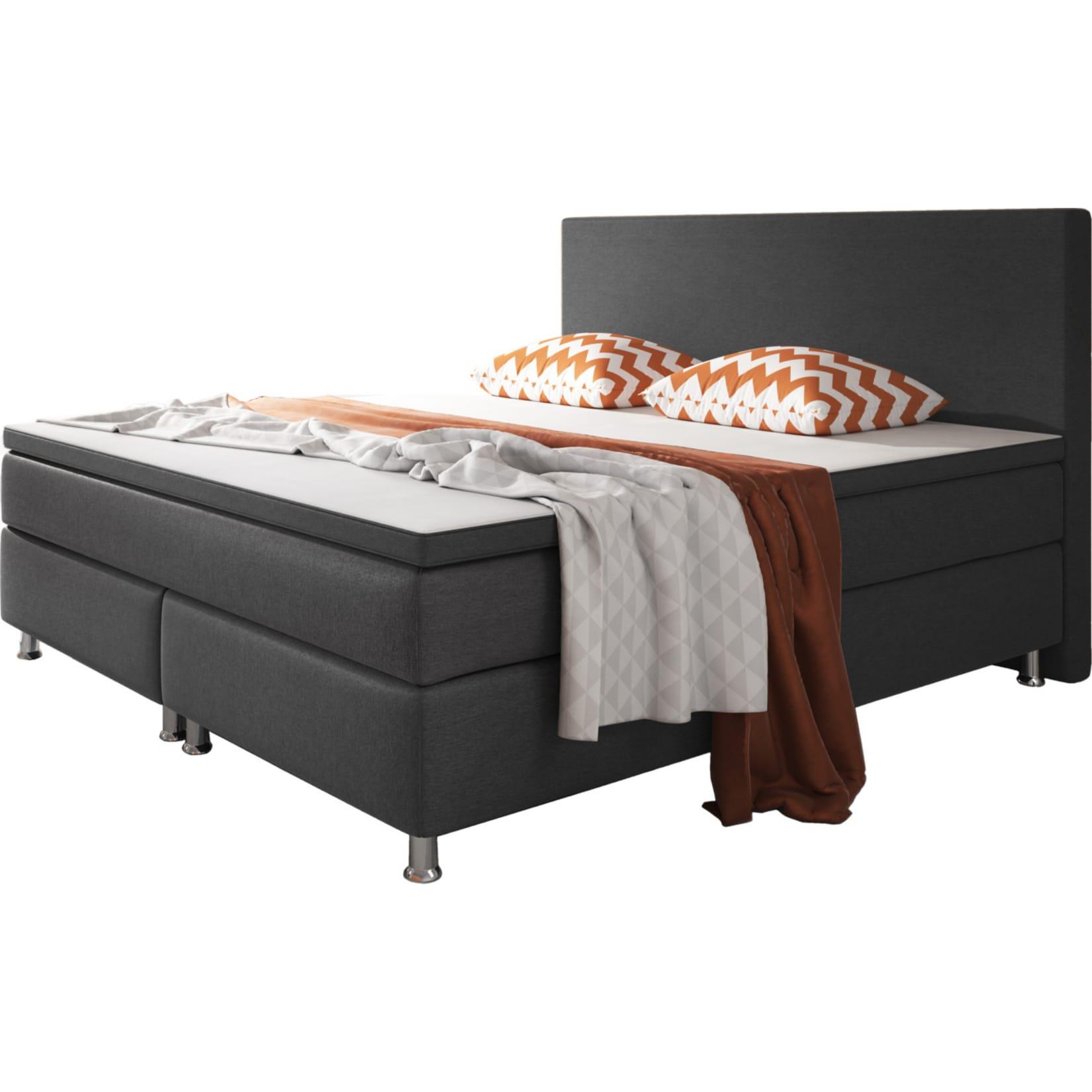 Inter Trading Boxspringbett Berlin 180x200 anthrazit