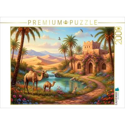 CALVENDO Puzzle Arabische Landschaft mit Wüste und Dromedaren | 2000 Teile Lege-Größe 90x67cm Foto-Puzzle für glückliche Stunden