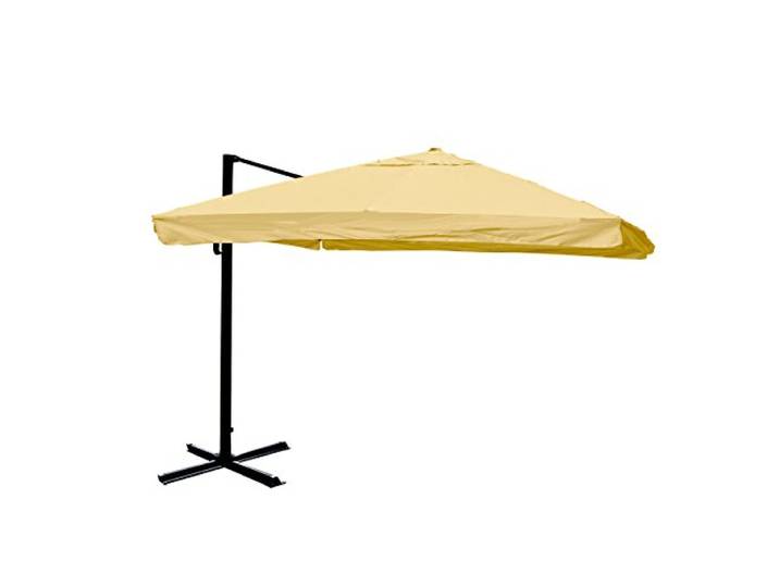 Mendler Ampelschirm HWC-A96 3x3m Polyester - creme