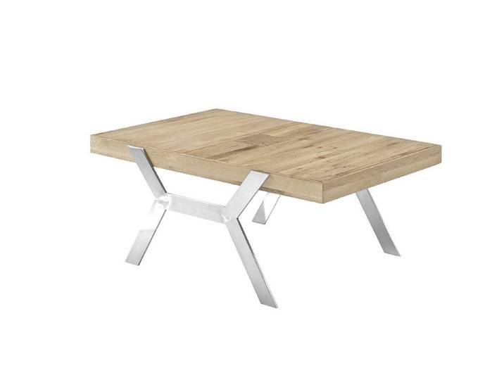 freiraum Couchtisch BURGAS, in eichenfarben, Zereiche massiv/ Metall - 110x45x70 (BxHxT)