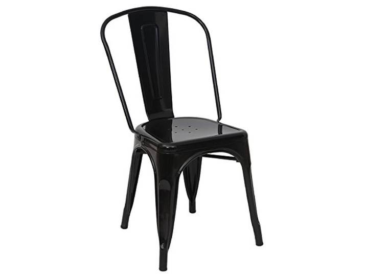 Mendler Stuhl HWC-A73 Metall Industriedesign stapelbar - schwarz