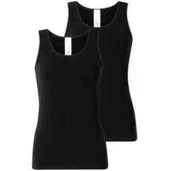 Schiesser 2P Modern Lace Top Schwarz Baumwolle 42 Damen