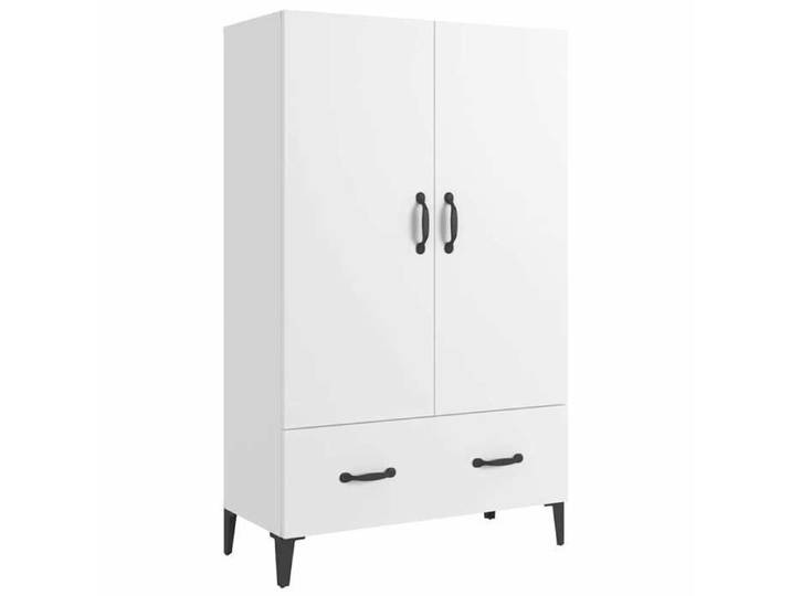 Remise Enfilade de rangement - Blanc - Buffet haut - Blanc - 70x31x115cm - Bois d'ingénierie_unh96h
