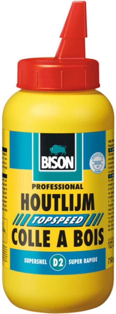Bison Express houtlijm - Extra sterke en vochtbestendige D2 houtlijm, oplosmiddelvrij, transparant, 750g