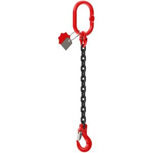 Dolezych Kettengehänge Traglast 3,15 t, 1-Strang, 10 mm Kettenstärke, GK 8, Gabelkopfhaken, 1 m