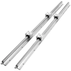 VEVOR Linearführung Linearschiene 2 Stk. SBR16-1000mm Kohlenstoffstahl  Aluminium Führungsschiene mit 4 Stk. SBR16UU-Gleitblöcke Linearlager Lagerblock CNC Teile für 3D Drucker Fräs-/Drehmaschine