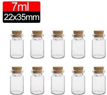 Uplift Treasures Mini Glass Vials With Cork Stoppers Set 7ml 20pcs