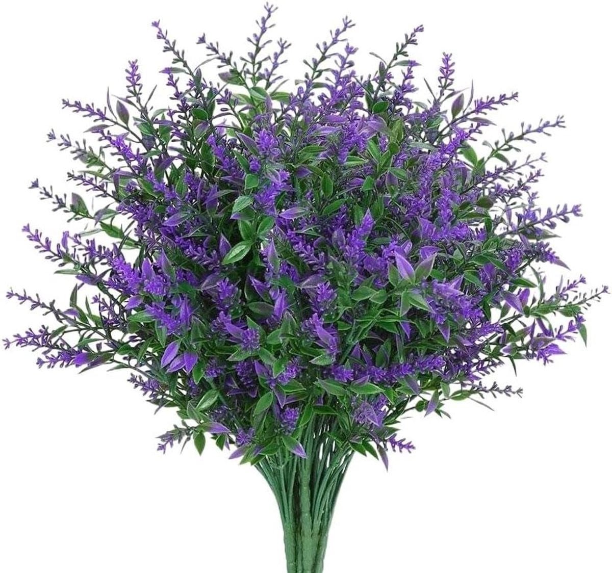 Set van 8 handgemaakte kunstbloemen boeketten in paars voor woondecoratie