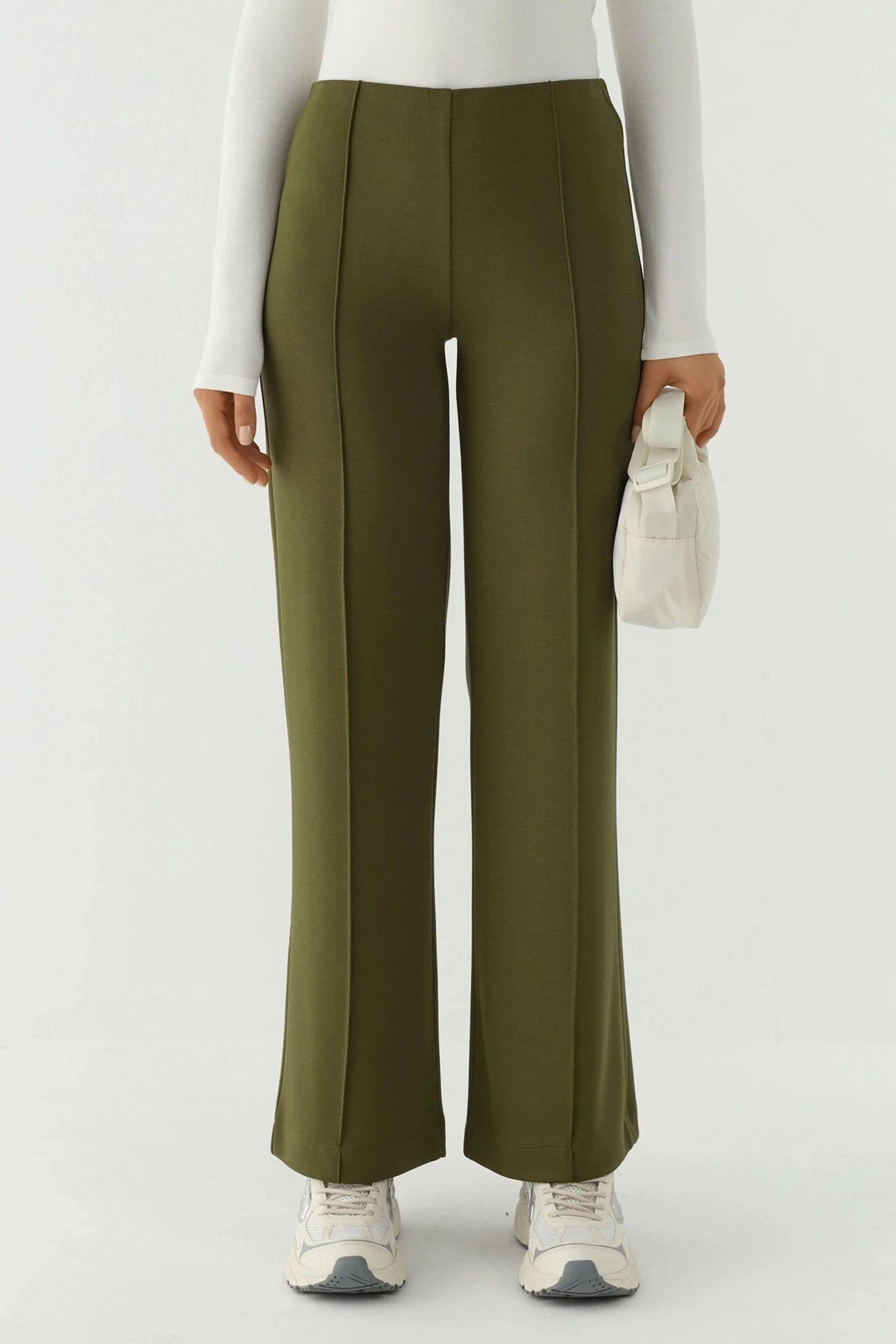 Modal Touch Ripp-Detaillierte Weite Hose
