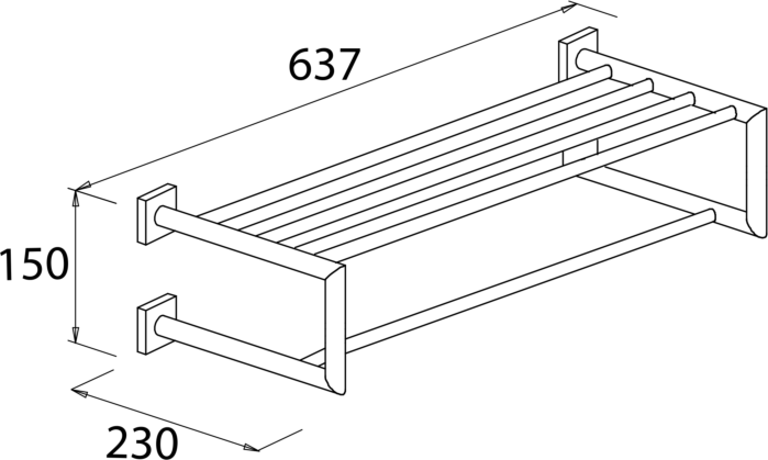 Bravat Quaruna Handtuchablage 754110 chrom, zum Kleben/Schrauben