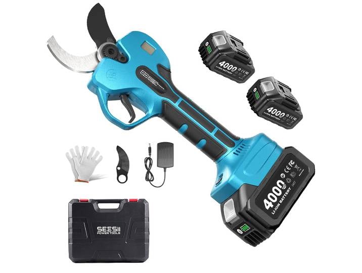 Sécateur électrique sans fil Seesii 50MM 800W pour l'élagage des arbres fruitiers, des bonsaïs et des branches, compatible avec la batterie Makita 18V.