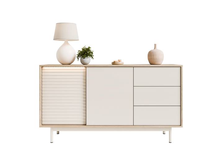 Kommode FLORENCE 2D3S mit Schubladen, Eiche geölt / Kaschmir